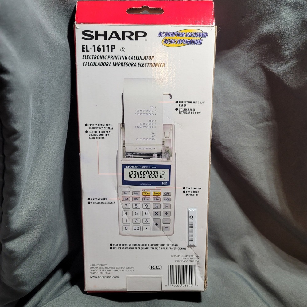 Sharp EL-1611P Printing Calculator NIB Electronic/Battery - Picture 2 of 3
